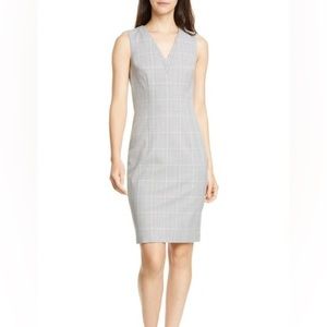 NWT Ted Baker Avriild Check Plaid V-Neck Sleeveless Dress Charcoal Gray Size 12